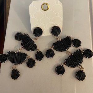 Black and Gold long earrings